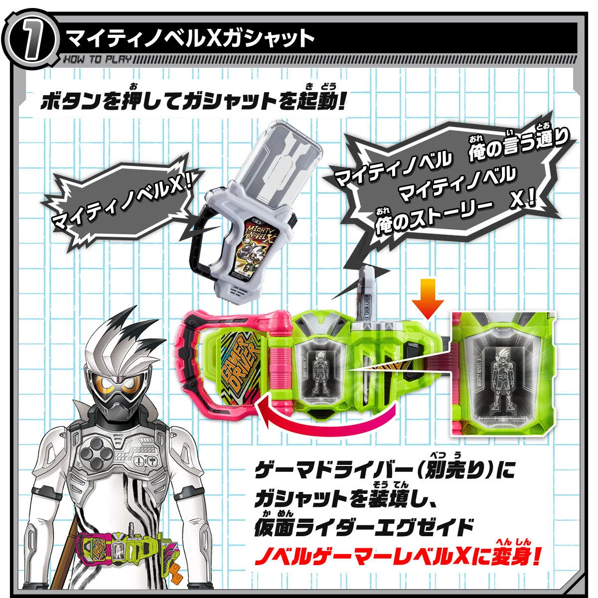 DX Mighty Novel X & Bang Bang Tank Gashat - Image 4