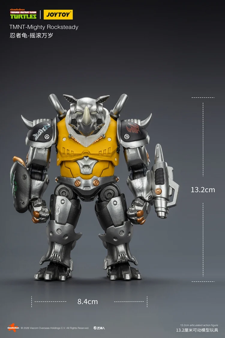 JoyToy TMNT Mighty Rocksteady 1/18 Scale Figure - Image 7