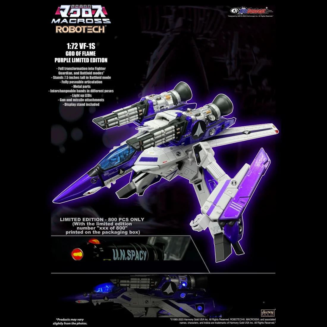 Macross 1/72 VF-1S God of Flame Purple Limited Edition w/ Fast Pack Armor - KitzConcept - Image 3