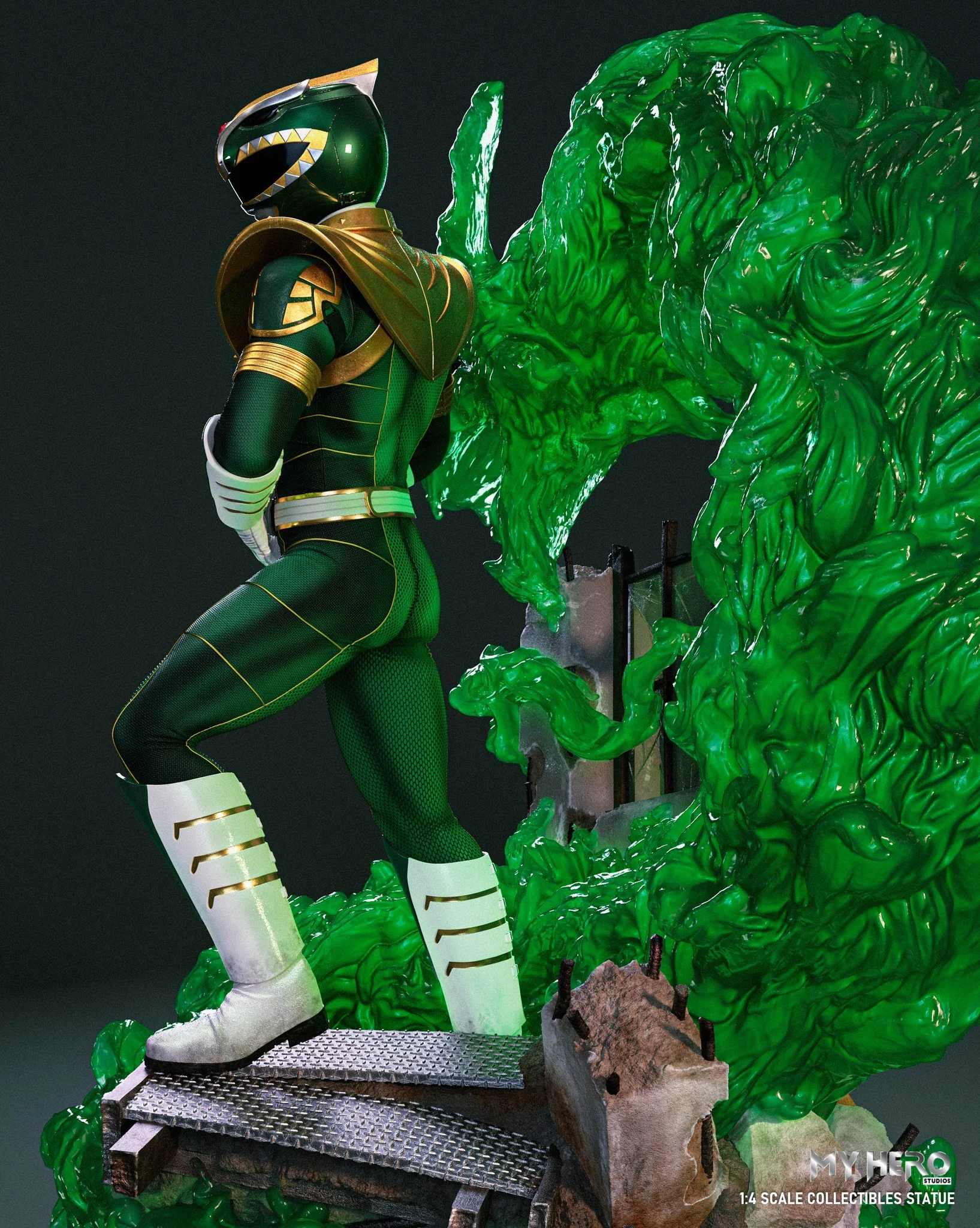 My Hero Studios BITS Tribute Green Ranger 1/4 Scale Collectible Statue - Image 10