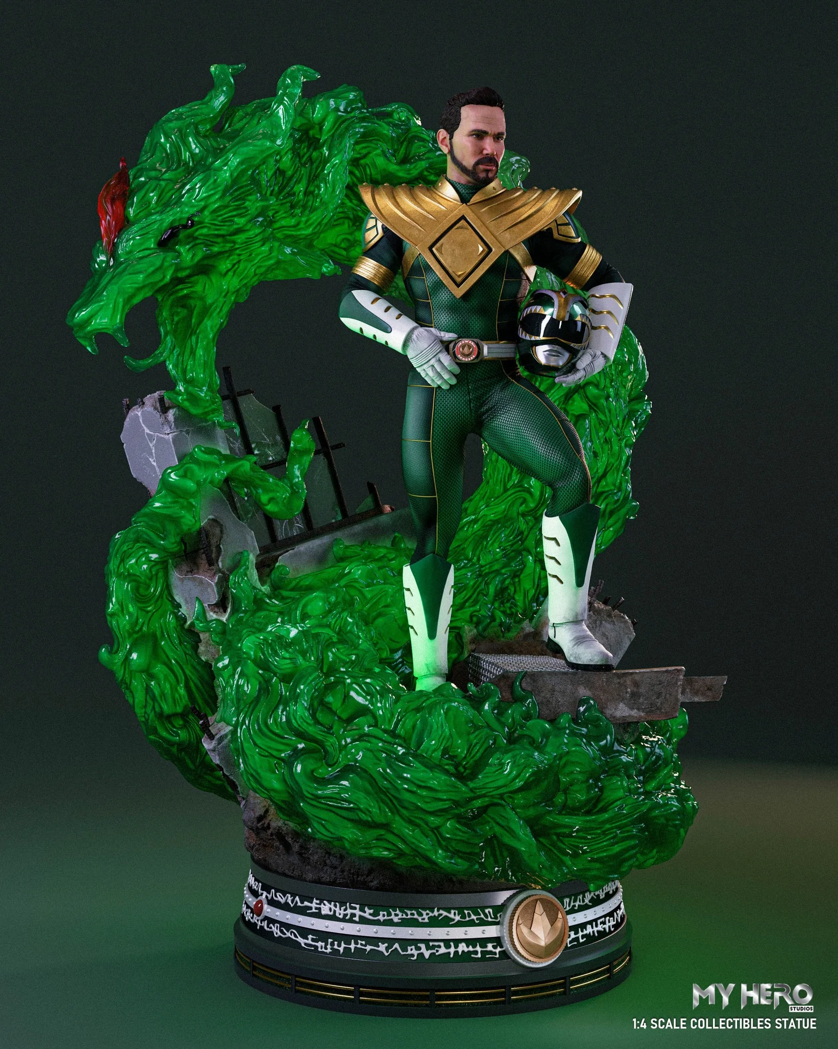 My Hero Studios BITS Tribute Green Ranger 1/4 Scale Collectible Statue - Image 16