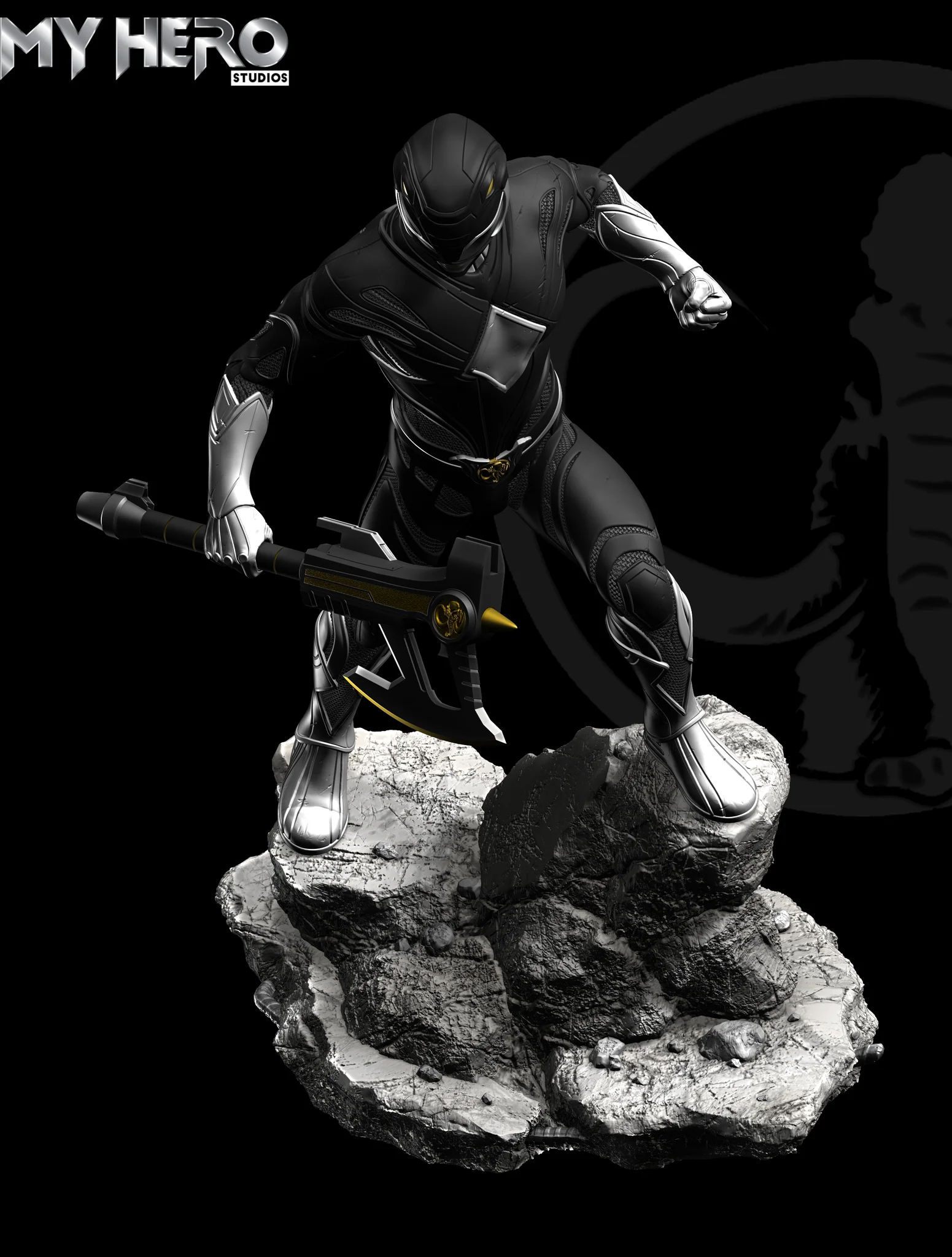[PREORDER] My Hero Studios Black Ranger 1/4 Scale Collectible Statue - Image 13